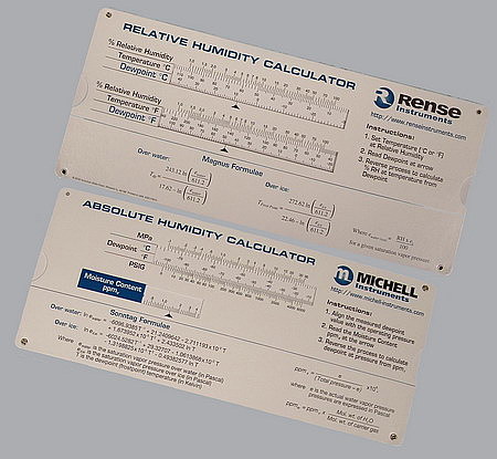 Michell Instruments has produced an absolute humidity and relative humidity slide rule